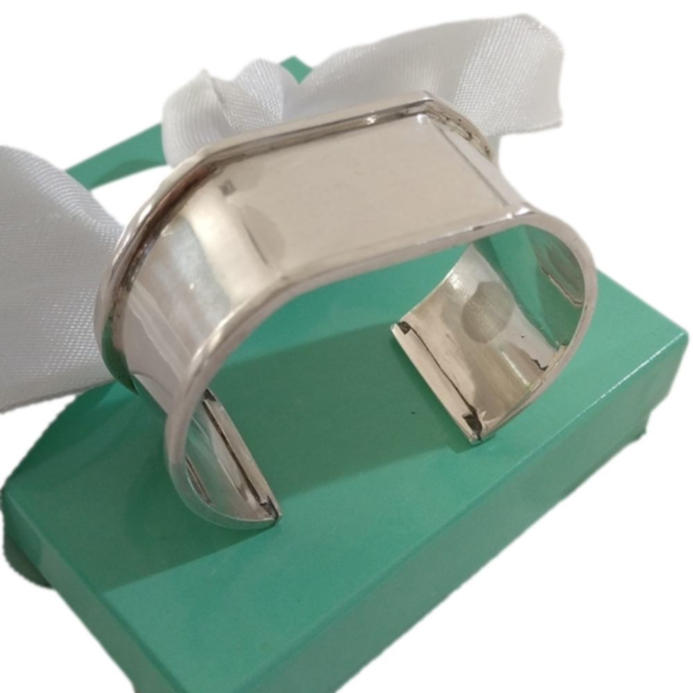 Thomas Bradbury & Sons Vintage English Sterling Silver Minimalist Cuff Bracelet